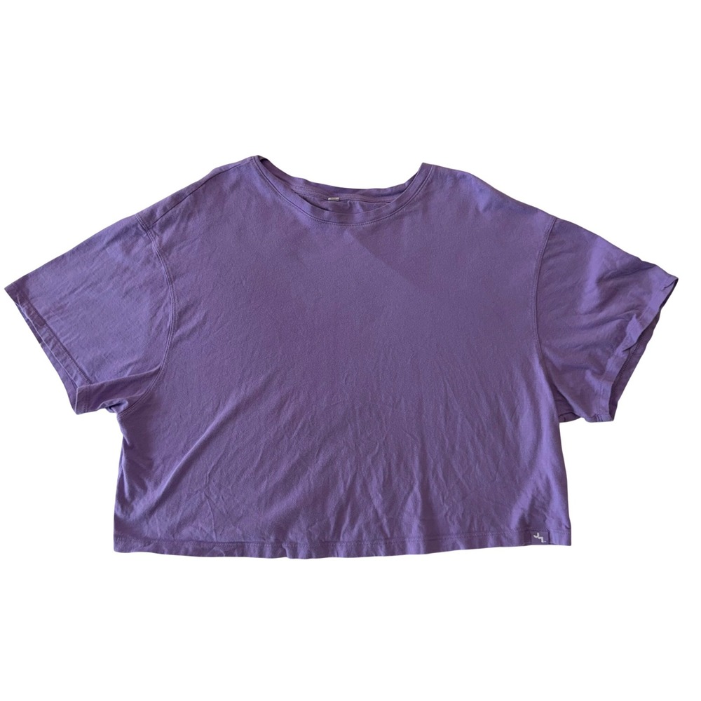 JoyLab Purple Open Back Cropped Tee Boxy‎ Activewear Workout Top XL